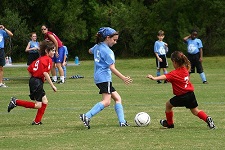 Kids playing football